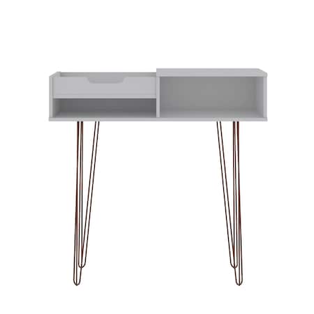 Manhattan Comfort Rectangle Rockefeller 39.37 Entryway Console in White, 39.37 W, 17.63 L, 38.58 H, MDF, White 133GMC1